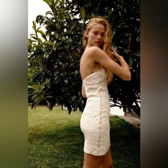 NWT Zara Strapless Crochet Dress Size Medium - Picture 7 of 9